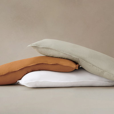100% Linen French Flax Solid Color Chic Casual Modern Rustic Decorative Lumbar Pillow
