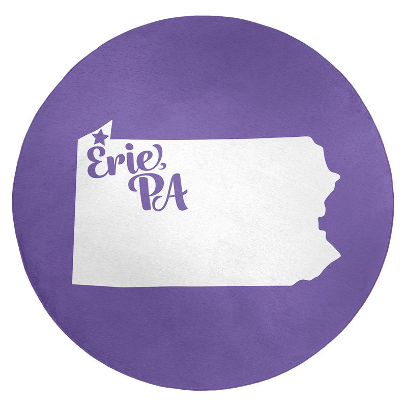Tapis en poly-chenille erie pennsylvanie, Rond 5 pi