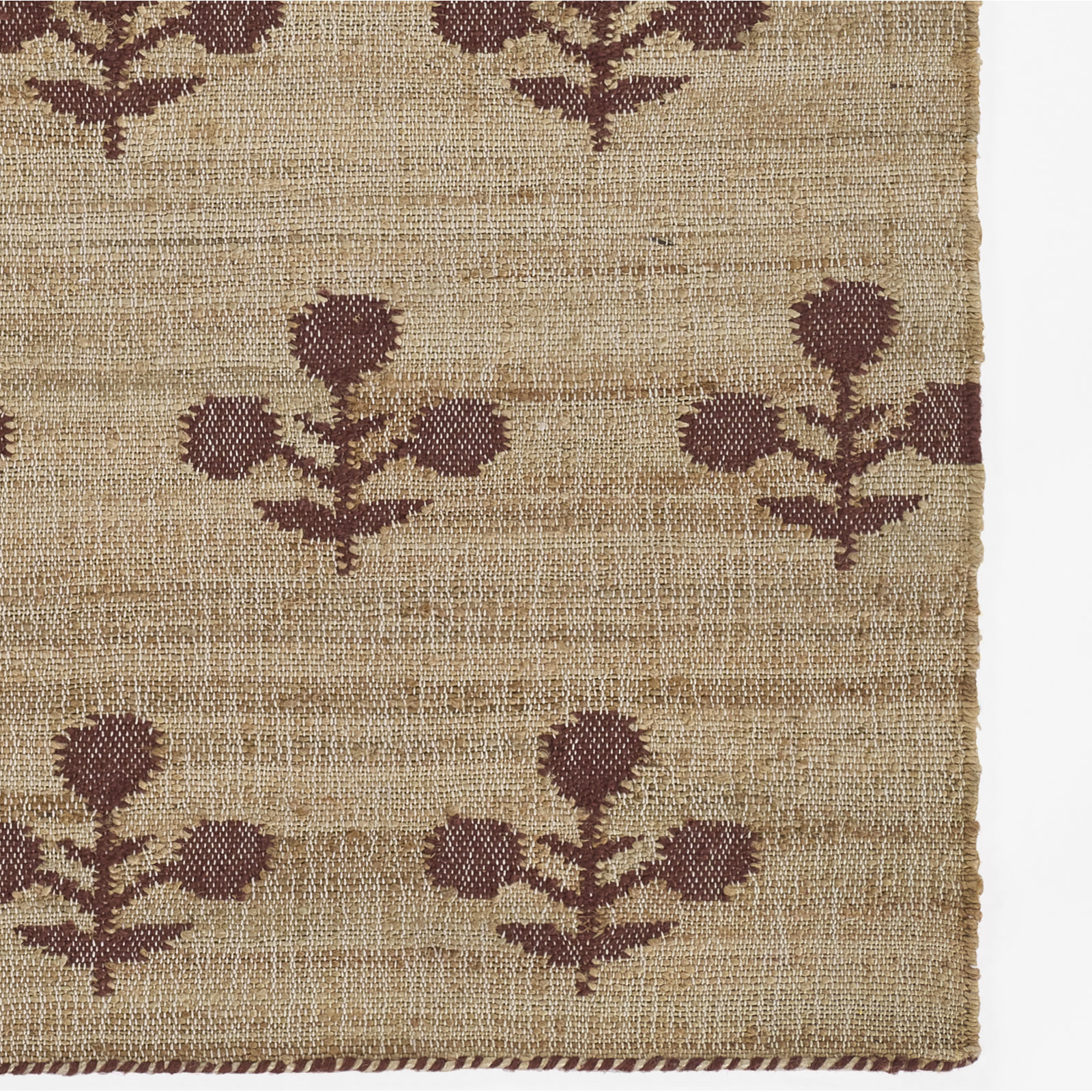 Erin Gates by Momeni Orchard Bloom Rust Hand Woven Wool and Jute Area Rug, Rectangle 2' x 3'