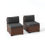 Treyshun 7 Piece Wicker Outdoor Modular Sectional Seating Group with Optional Fire Pit Table-574035239-554934615
