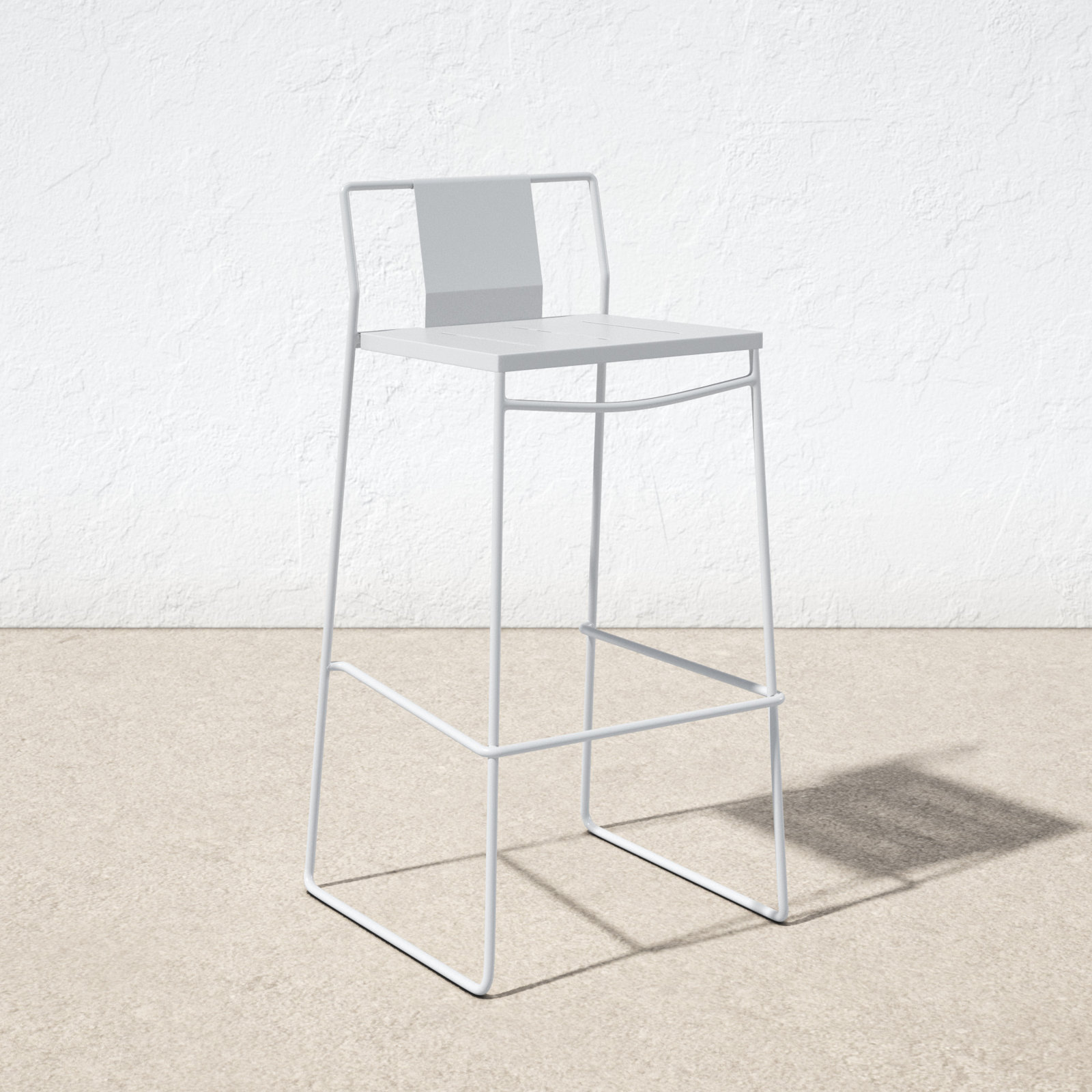 Avers 36.75'' Outdoor Bar Stool, Matte White