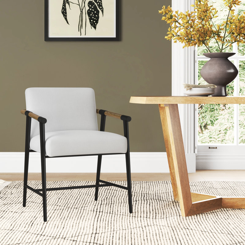 Sorine 19.7'' H Upholstered Ash Armchair, White