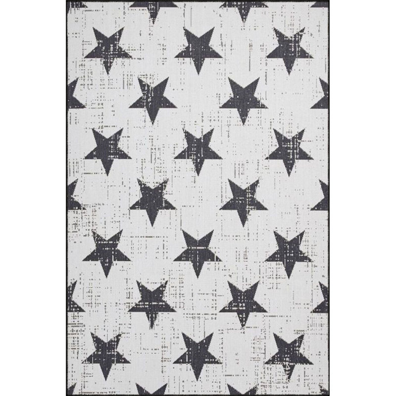 Starry Patterned Woven Base Washable Rug, Runner 3'3" x 6'7" Rug Pad Included