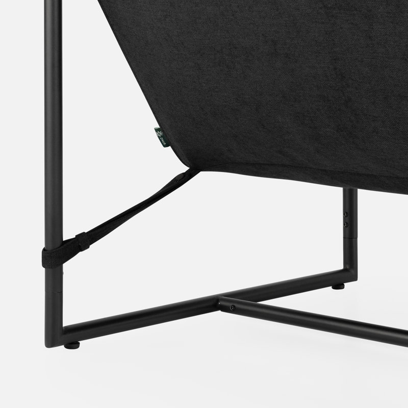 Reagle Modern Metal Framed Sling Accent Chair, Logan Dark Grey