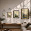 Houses and Mountains Scandinavian - Framed Print-233001721-233001727