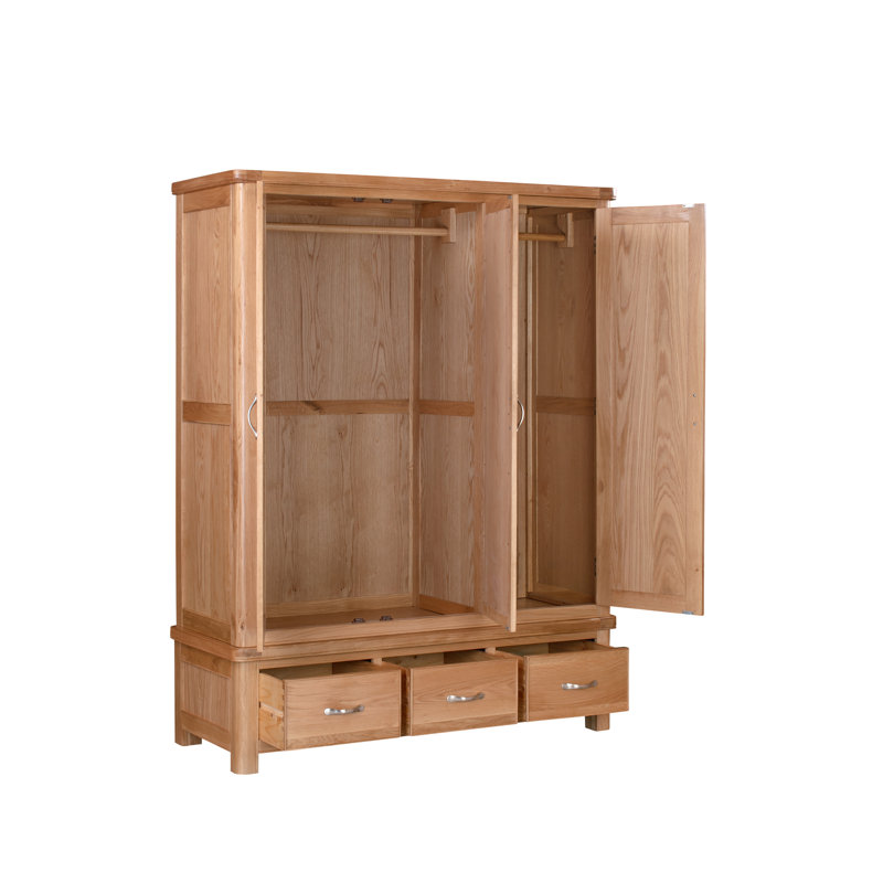 Comfrey 3 Door Wardrobe, Oak
