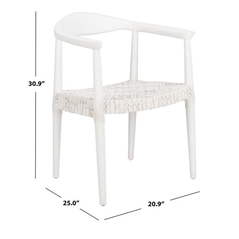 Fauteuil d'appoint en cuir Gofried, Cuir blanc, Blanc
