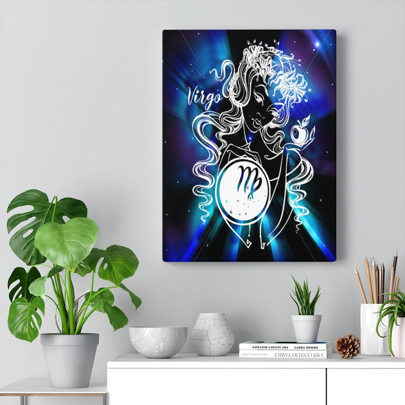 «Virgo Zodiac Horoscope Sign Constellation», impression sur toile tendue, H 24 po x l 18 po