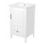 Meuble-lavabo de 20 po avec lavabo, armoire de salle de bain avec porte, tablette de porte et repose-pieds réglables, tiroir blanc-519647470