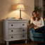 Elegant Byrum 65cm 3 Drawer Chest of Drawers - French Style Grey/Blue Finish Hand Finished Ready Assembled Furniture for Home-944101939