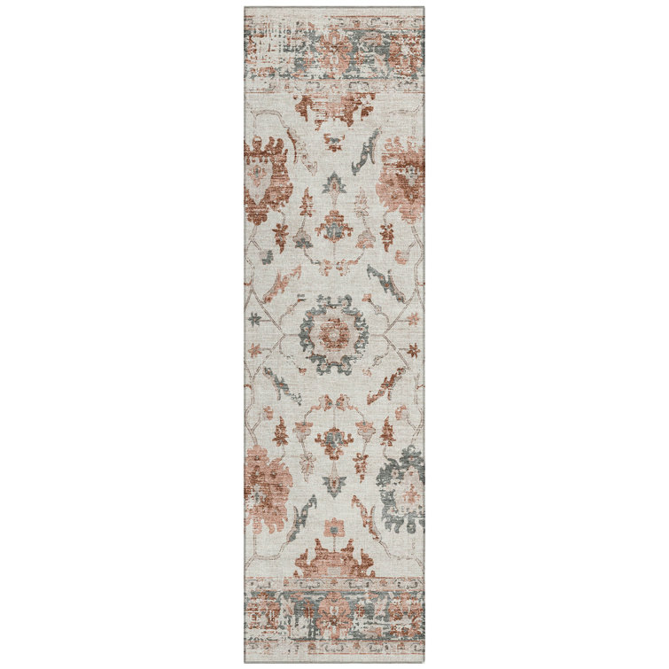 Machine Washable Indoor/Outdoor Xhevrie Linen Rug