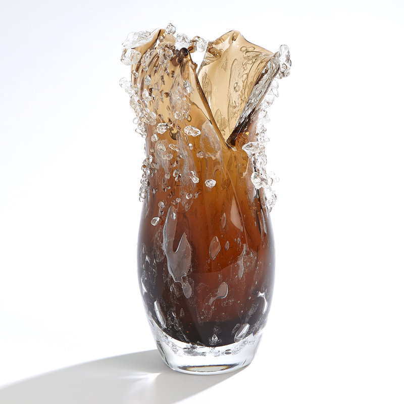 Handmade Glass Table Vase, Brown