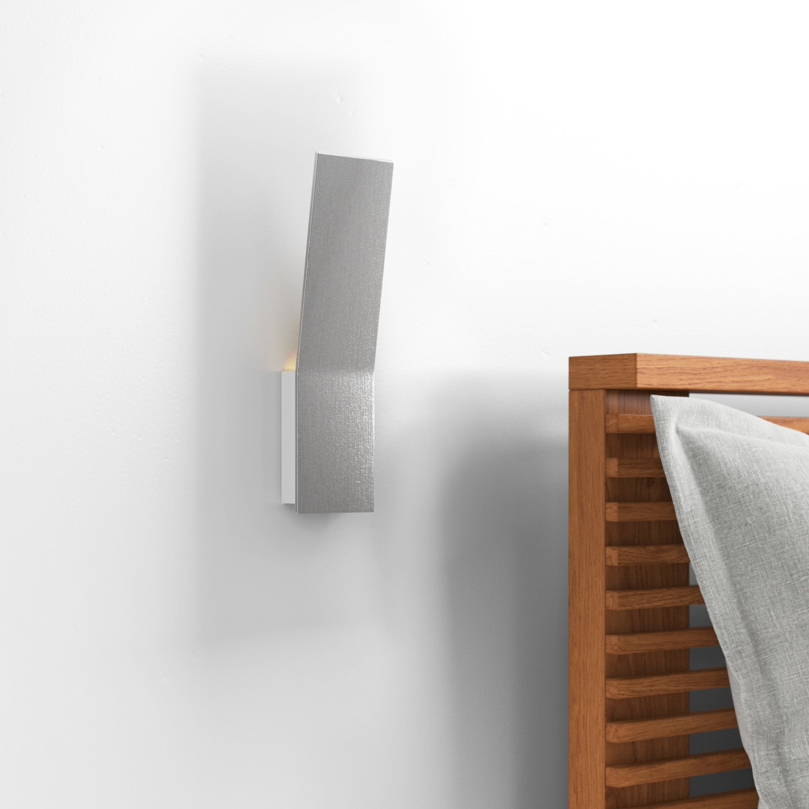 Ogden Single Light Dimmable LED Armed Sconce, Brushed Aluminum, 11" H x 3" W x 3" D