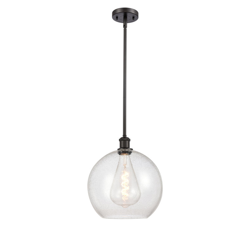 Luminaire suspendu sphérique 1 lumière Cindi, H 14,38 po x l 11,75 po x P 11,75 po, DEL, Bronze huilé