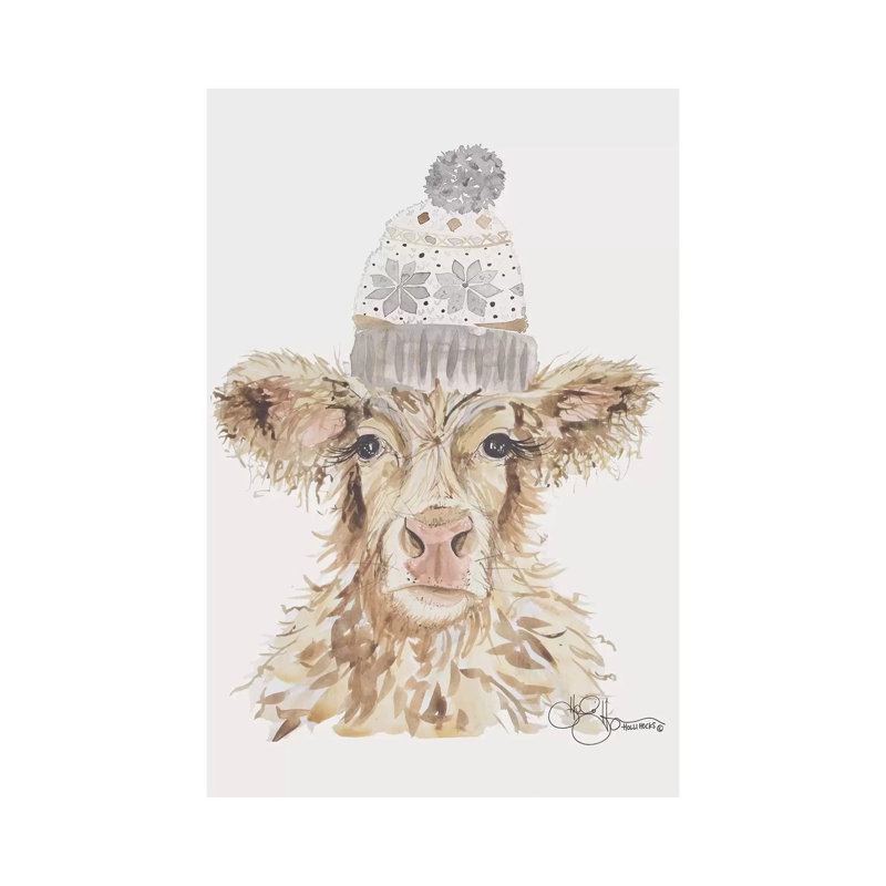 Cozy Cow by Hollihocks Art - Wrapped Canvas Print, 66.04 cm H x 45.72 cm W x 1.91 cm D