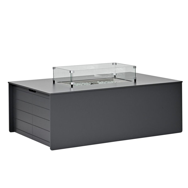 Table de feu d'extérieur Shiplap, Gris