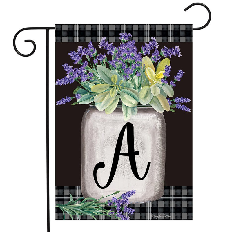 «Farmhouse Monogram», lettre A, drapeau de jardin