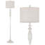 Lampe sur pied rétro avec température de couleur à intensité variable, lampe sur pied réglable à interrupteur rotatif pour salon, chambre à coucher, bureau, décor de couloir, finition blanc antique (ampoule incluse)-182322077-182322073