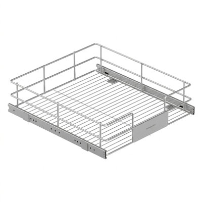 Rangement coulissant pour armoire, tablette coulissante en acier robuste, 21,3 po x 20,5 po x 5,3 po, argent