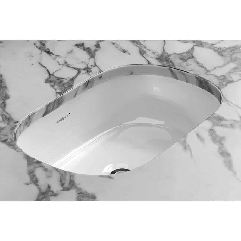 Matte White Stone Oval Undermount Bathroom Sink