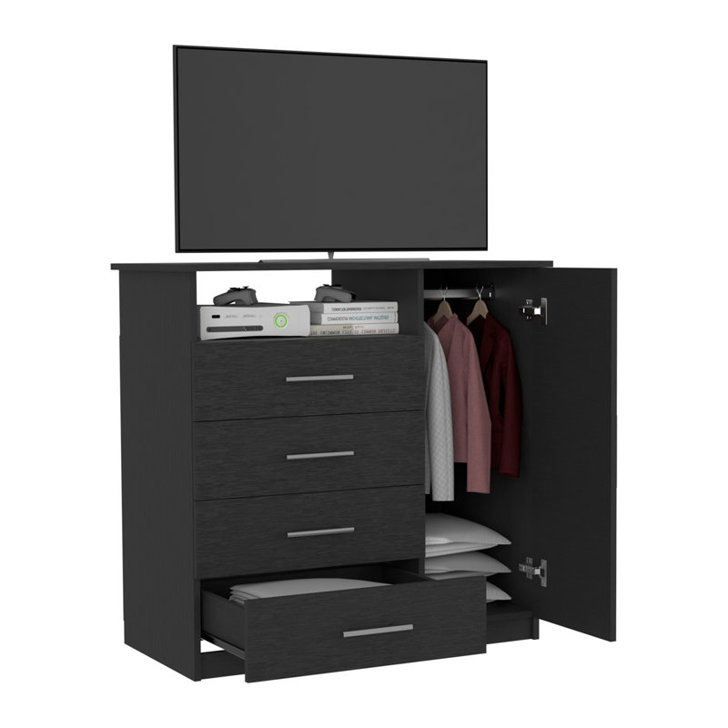 Commode Beaufort, chambre à coucher, noir, Noir