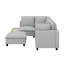 Ensemble de canapé modulaire moderne en chenille en U de 90 po, canapé modulaire avec repose-pieds mobile, table basse avec dispositifs de chargement cachés-779820714