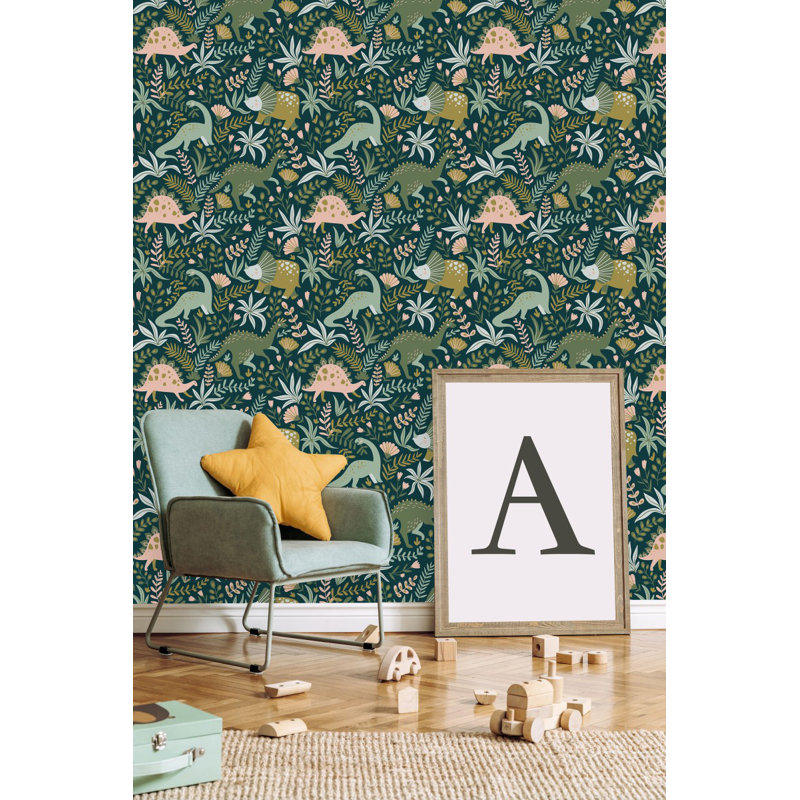 Carreau de papier peint 25 po Dinosaurs, L 2,09 pi x L 18,75 pi