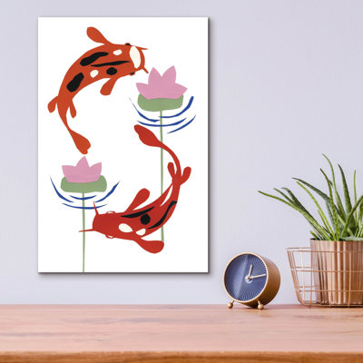 Art mural en verre épique «Koi Fantasy 2» par Alicia Ludwig, 12 po x 16 po
