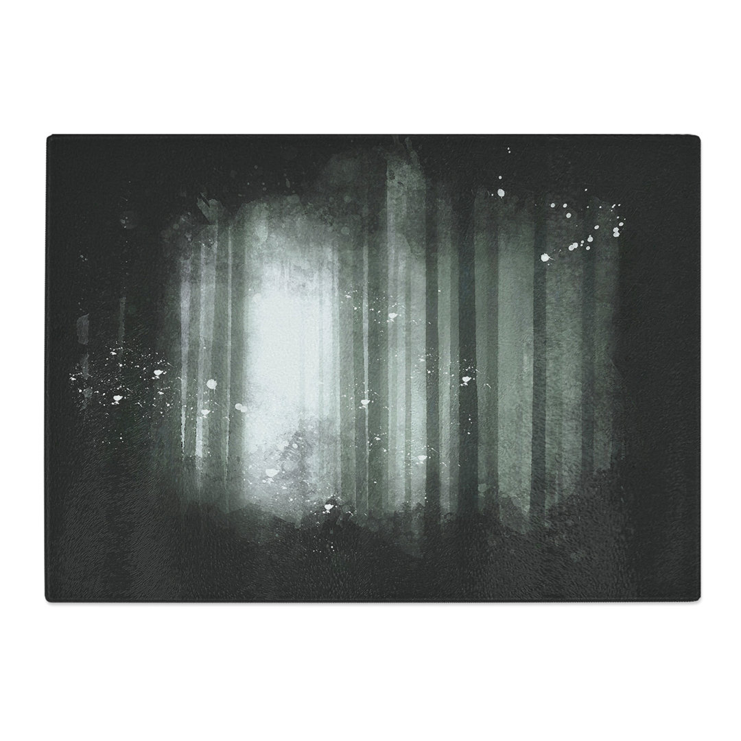 Tempered Glass Twilight Forest Paint Splash Chopping Board
