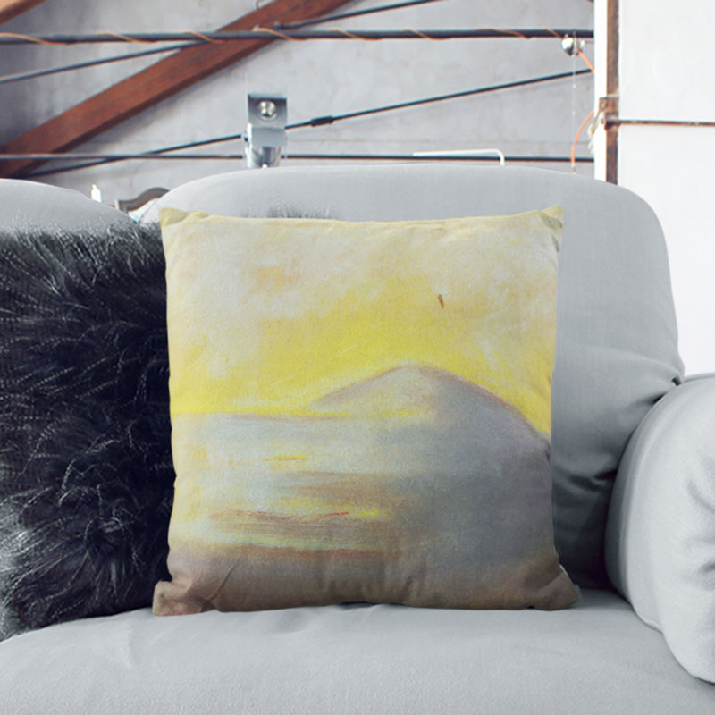 Sunset Square Throw Cushion, 55cm H x 55cm W x 20cm D, Black