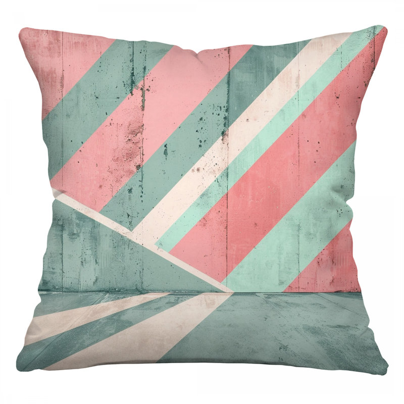 Coussin en coton à motif abstrait, Carré 26 po