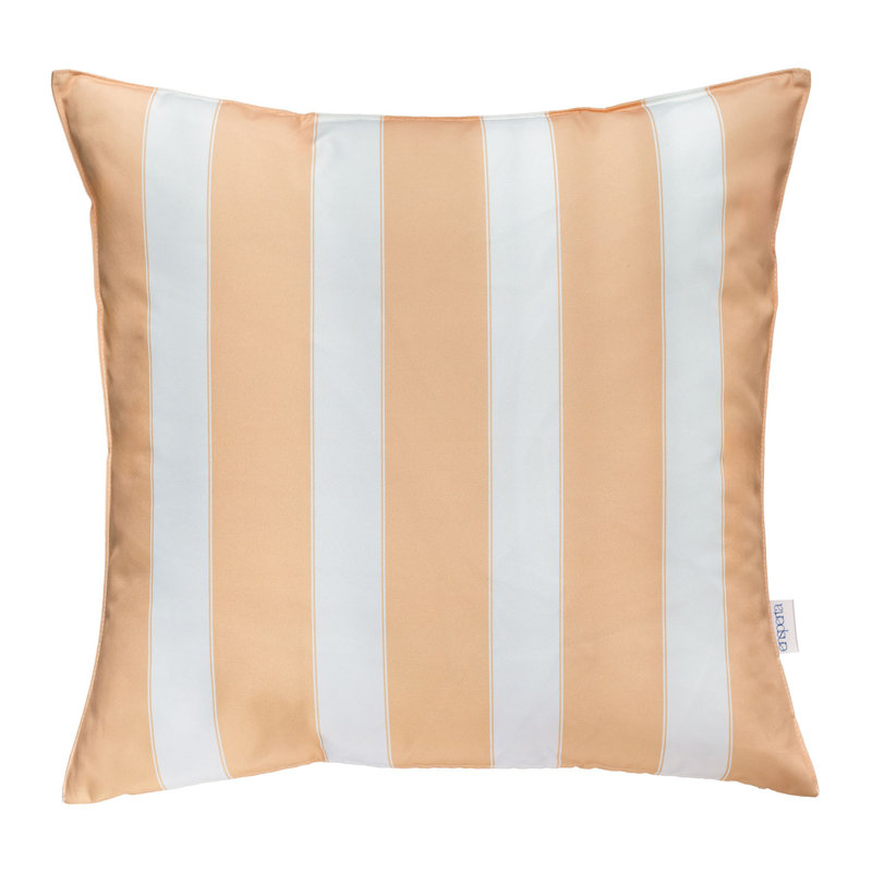 Ensemble de housses de coussin décoratives à double rayure pour l'extérieur, Beige