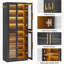 Armoire de rangement de 67 po de hauteur avec portes, DEL et 8 tablettes réglables pour le salon-1172104189