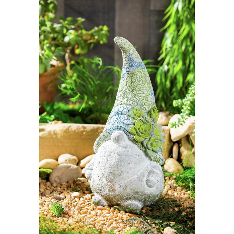 Statue de jardin gnome succulent Pei