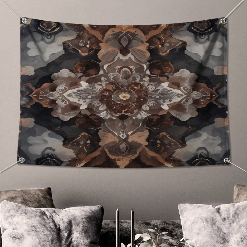 Tapisserie murale détaillée - Mandala, 68in H x80in W with 4 Grommets