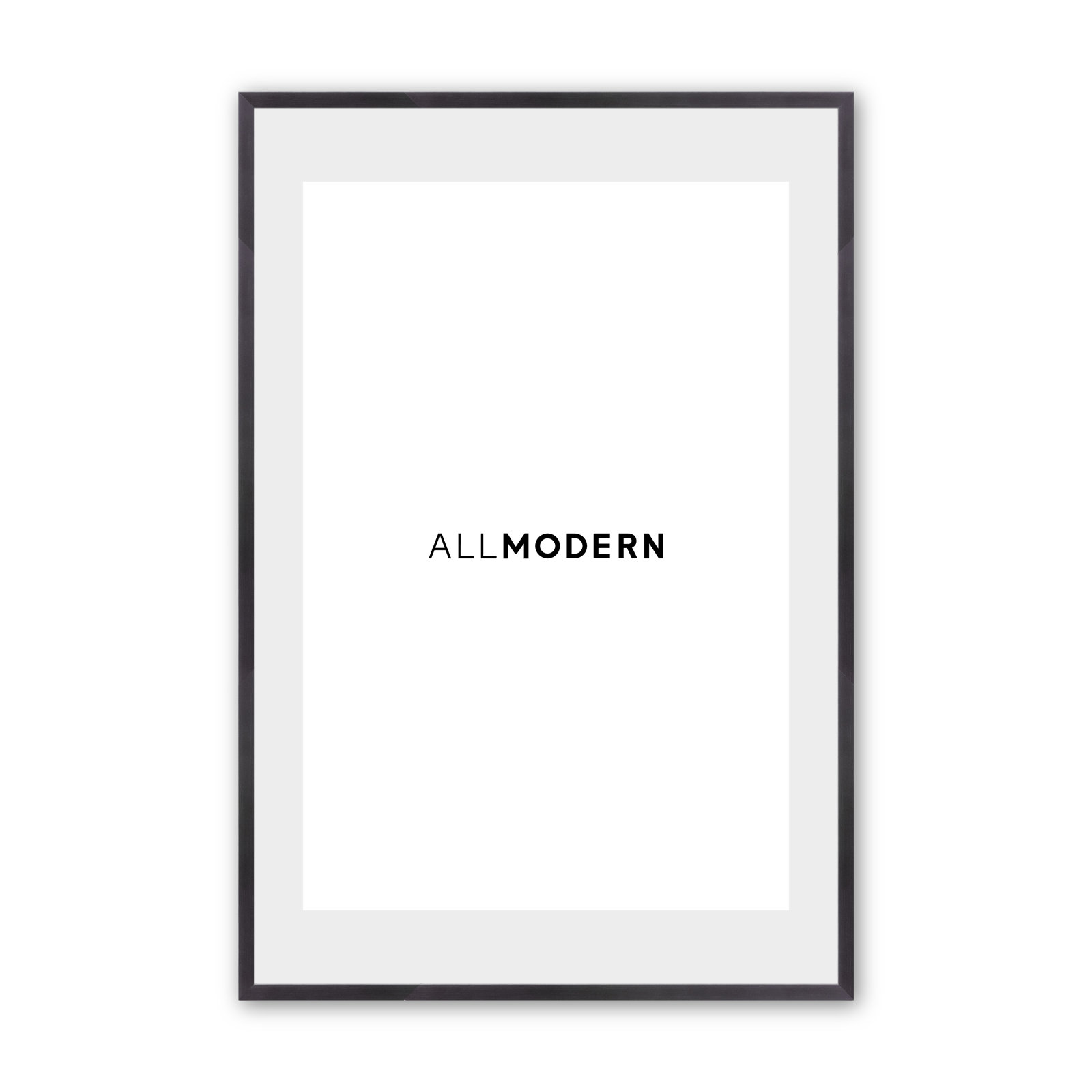 Willin Solid Wood Picture Frame with Mat, Weathered Zinc, 25.75" W x 37.75" H