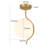 1 - Light Semi Flush Mount with White Jade Glass