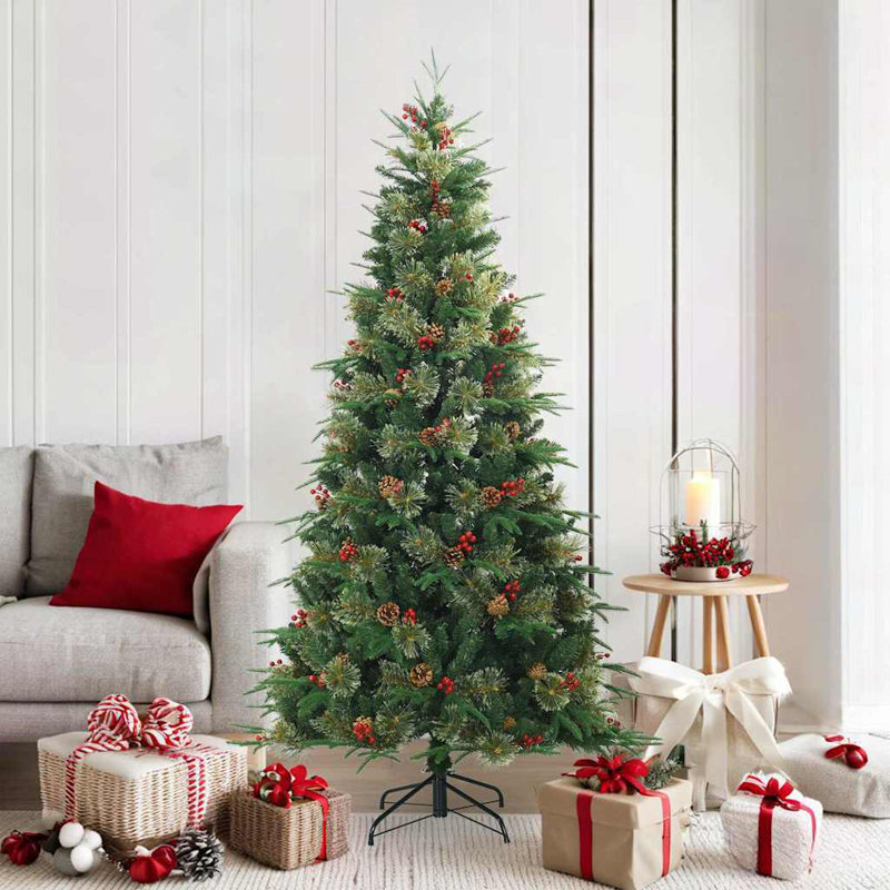  Artificial Hinged Christmas Tree Green PVC, PE and Steel, 5.91' H