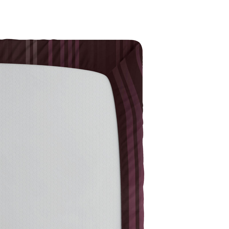 Ambesonne Digital Fitted Sheet 2-Pack Futuristic Computer Art Plum Mauve Grey, Twin Fitted Sheet
