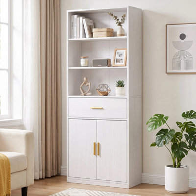  Bibliothèque standard à 3 niveaux avec tiroir et armoire