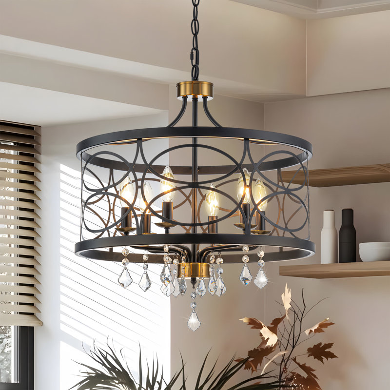 6 Light Drum Lantern Chandelier