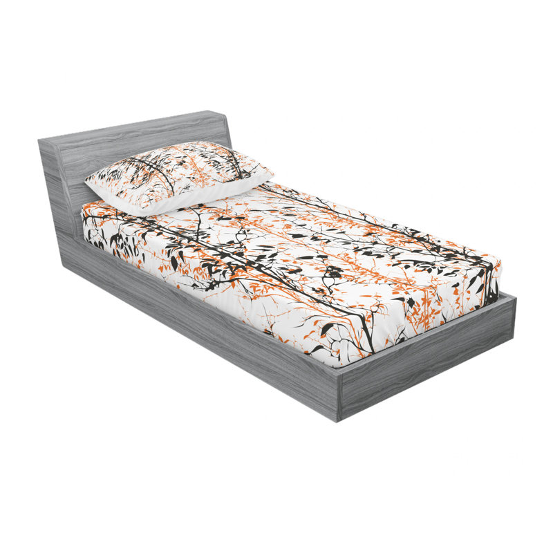 Microfiber Floral Sheet Set, Twin XL Sheet Set with Fitted Sheet