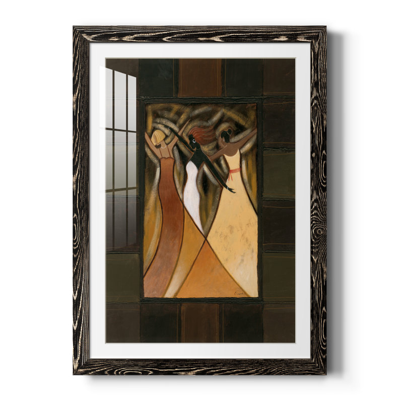 Divine Grace II - peinture encadrée, Papier encadré noir, H 37,5 po x l 27,5 po x P 1,5 po