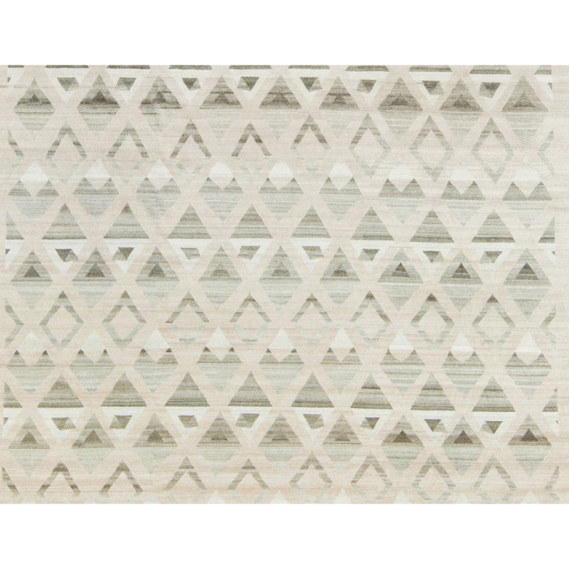 Tapis naturel et beige noué à la main de haute qualité, Rectangle 6 pi x 9 pi