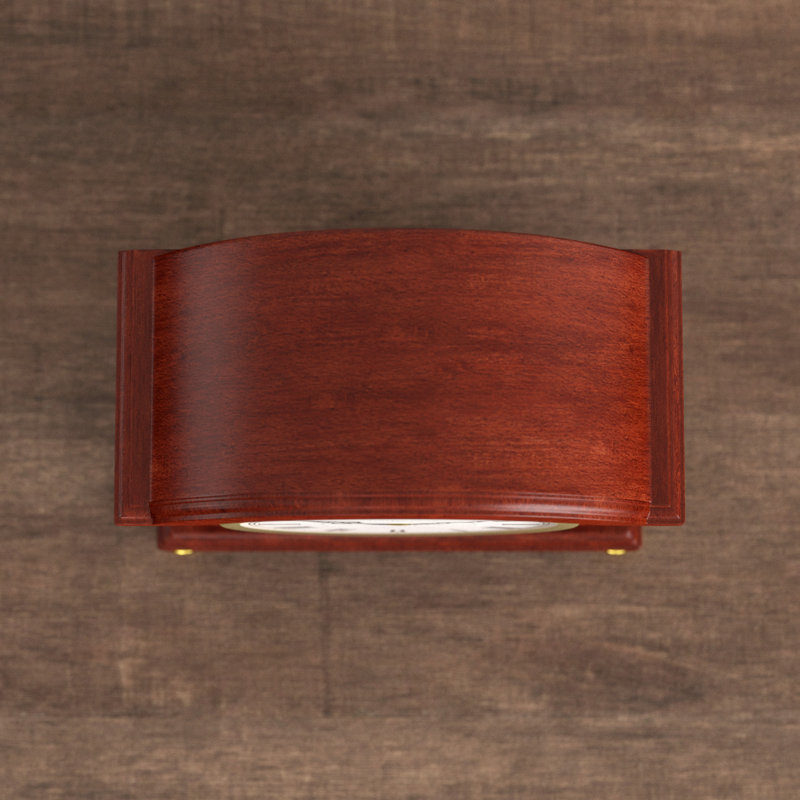 Break Traditional Analogue Alder Wood Quartz Movement / Crystal Tabletop Clock in Mahogany