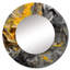 Moutarde jaune et gris vif V - miroir décoratif abstrait, miroir mural rond moderne, impression d'art en métal-99619459