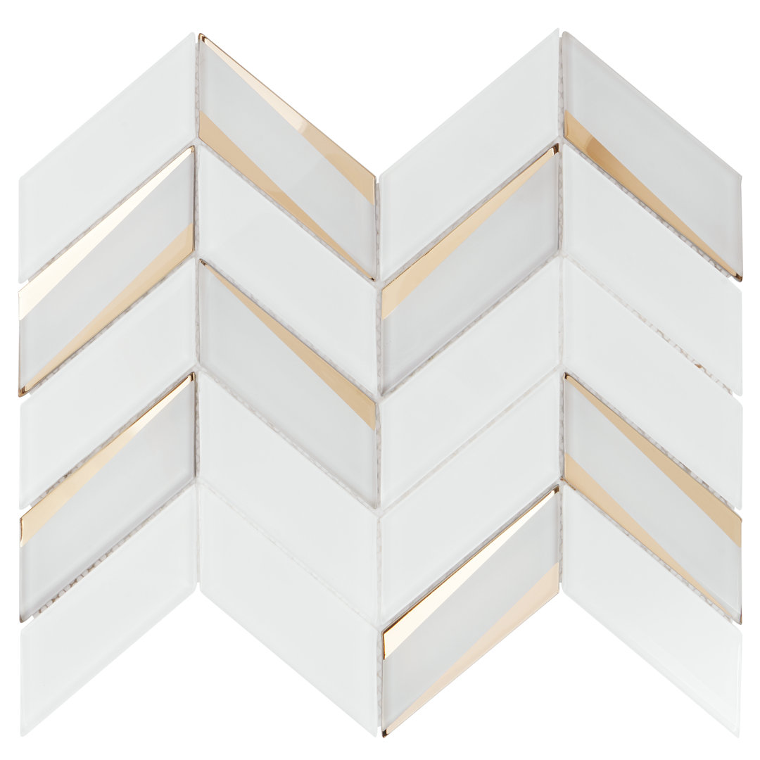 Mogo 2" x 5" Herringbone Mosaic Wall Tile Bond Tile 