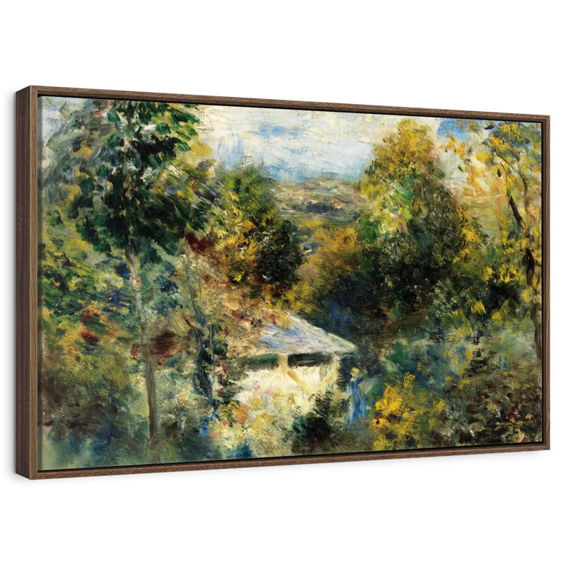 Louveciennes, 19 po x 13 po, Cadre flottant noyer