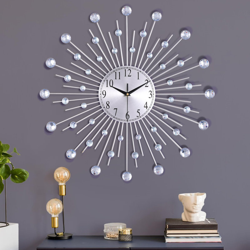 Benney Metal Wall Clock, Silver