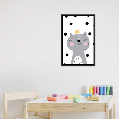 " Cat With Crown Gray With Polka "